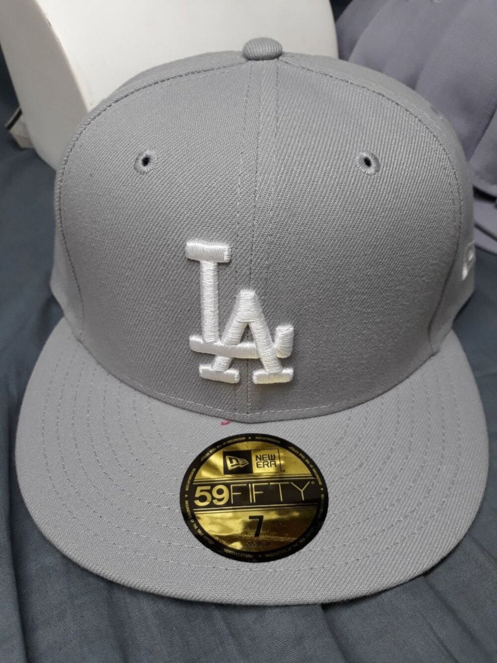 New Era 59-Fifty Men's Fitted Los Angeles Dodgers  Hat Grey Size 7 NEW!